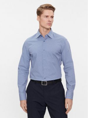 Slim fit košile Boss modrá