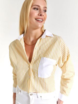 Koszula w paski Armonika żółta