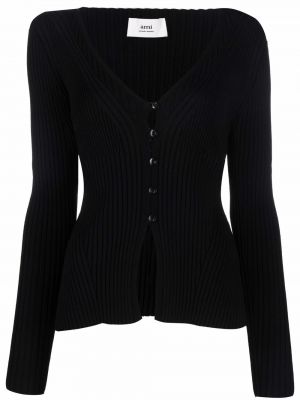 Cardigan con scollo a v Ami Paris nero