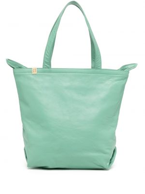 Кожени шопинг чанта Visvim зелено