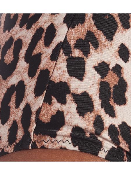 Bikini s potiskom z leopardjim vzorcem Ganni rjava