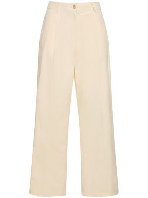 Плисирани памучни найлонови chino панталони Dunst бяло