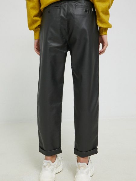 Jednobarevné kalhoty s vysokým pasem Brixton černé