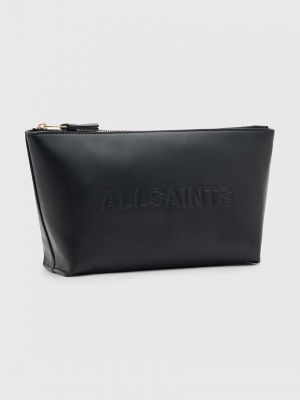 Usnjena pisemska torbica Allsaints črna