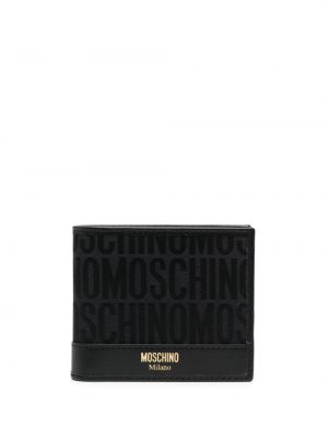 Žakárová peňaženka Moschino čierna