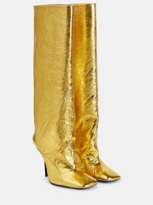 Usnjene gumijasti škornji The Attico zlata