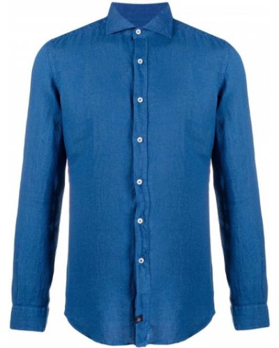 Camisa con botones slim fit Fay azul