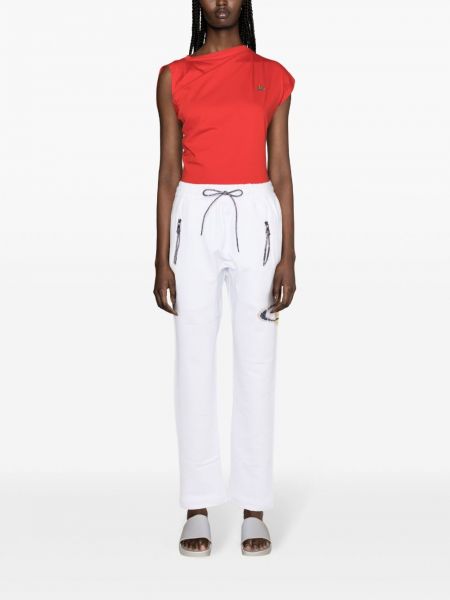 Bavlněné sportovní kalhoty Vivienne Westwood bílé