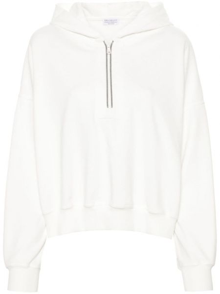 Bomuld kort sweatshirt Brunello Cucinelli hvid