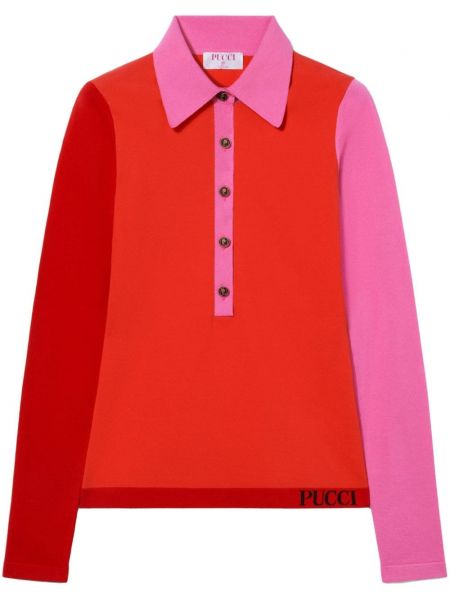 Strikket poloshirt Pucci rød