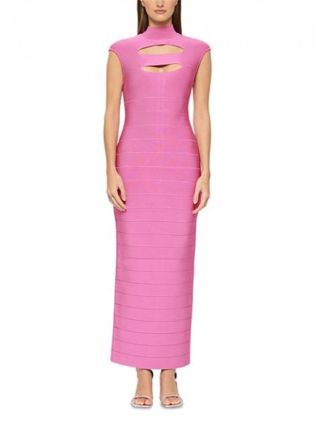 Бандажное платье Herve Leger розовое