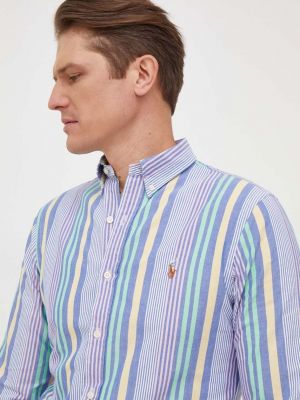 Péřová slim fit košile s knoflíky Polo Ralph Lauren