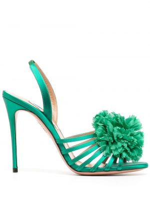 Sandale din piele de căprioară Aquazzura verde