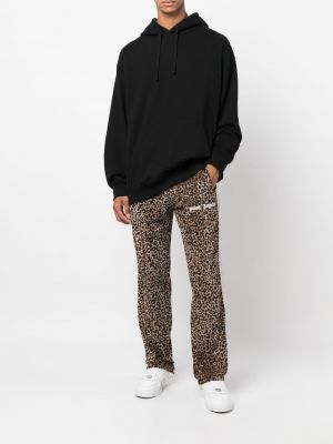 Pantalon de joggings à imprimé à imprimé léopard Palm Angels marron
