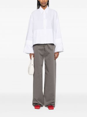 Kalhoty s oděrkami relaxed fit Mm6 Maison Margiela šedé