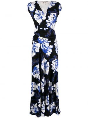 Dolga obleka s cvetličnim vzorcem s potiskom z v-izrezom Dvf Diane Von Furstenberg