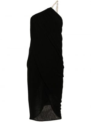 Μάλλινη μίντι φόρεμα Chloé μαύρο