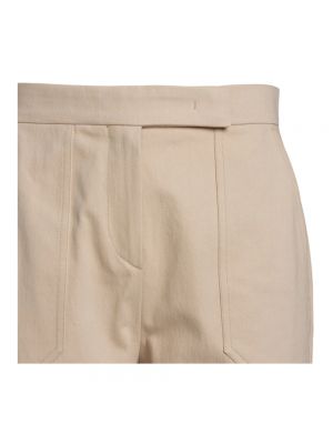 Pantalones rectos de algodón Max Mara beige