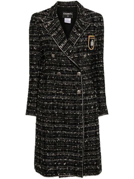 Manteau droit en tweed Chanel Pre-owned
