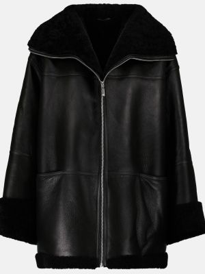 Кожаная куртка TotÊme черная