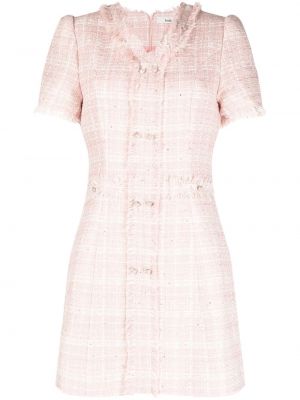 Mini obleka s karirastim vzorcem iz tvida B+ab roza