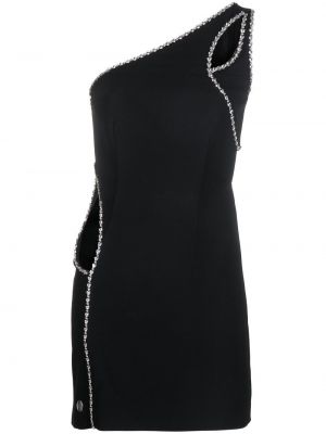 Sukienka mini asymetryczna z kryształkami Philipp Plein czarna