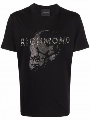 Camiseta con apliques John Richmond negro