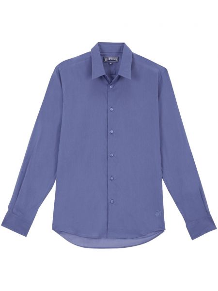 Klasikiniai medvilninė ilgi marškiniai Vilebrequin mėlyna