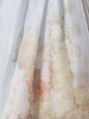 Hodvábna ľanová midi sukňa s potlačou Zimmermann
