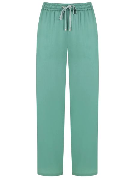 Однотонные прямые брюки Lorena Antoniazzi зеленые