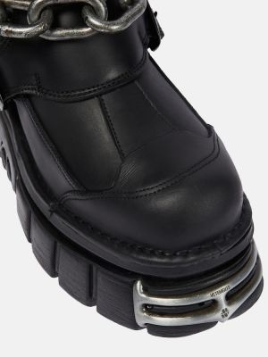 Iš natūralios odos auliniai batai su platforma Vetements juoda