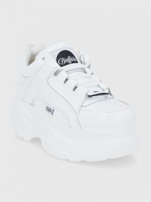 Sneakersy skórzane na platformie Buffalo białe