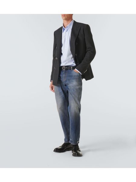 Ince sıkıntılı skinny fit jean pantolon Dolce&gabbana mavi