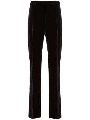 Pantalon droit en velours plissé Ferragamo noir