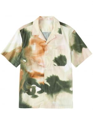 Bombažna srajca z abstraktnimi vzorci Closed zelena