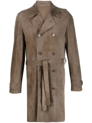 Kožený kabát Salvatore Santoro hnedá