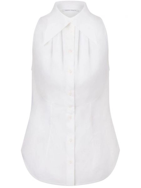 Bílá košile bez rukávů Alberta Ferretti