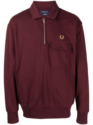 Bomull sweatjakke Fred Perry rød