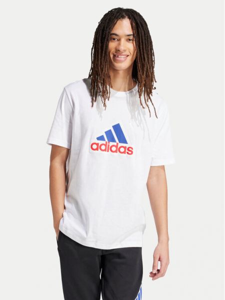 Laza szabású sport póló Adidas fehér