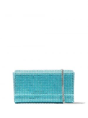 Чанта тип „портмоне“ с кристали Amina Muaddi синьо