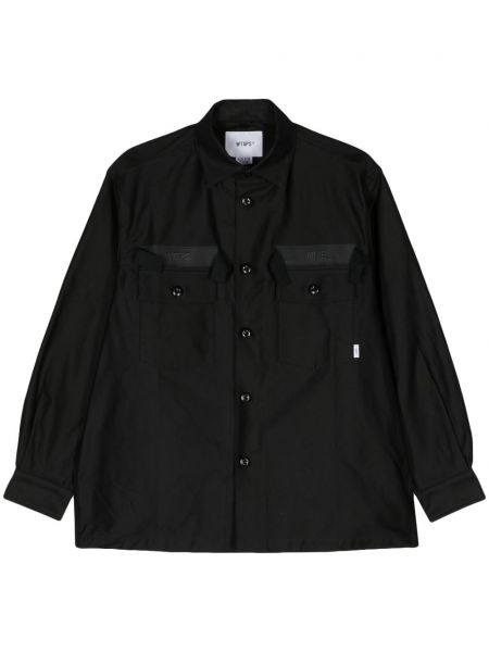 Klasikiniai medvilninė marškiniai Wtaps juoda