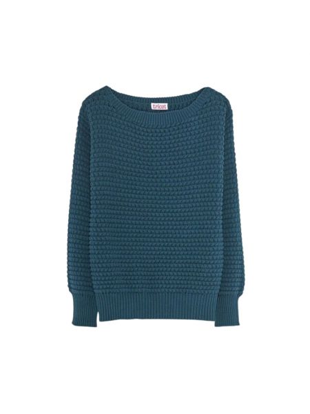 Pull en coton en tricot Tricot bleu