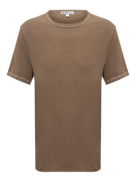 Хлопковая футболка James Perse коричневая