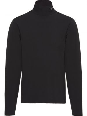 Jersey de cuello vuelto de tela jersey Prada negro