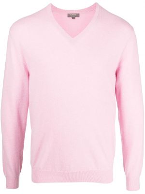 Džemper od kašmira s v-izrezom N.peal ružičasta