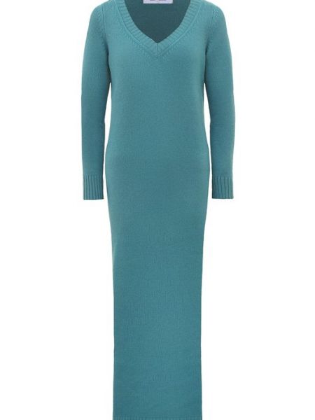 Голубое шерстяное платье из вискозы Gran Sasso