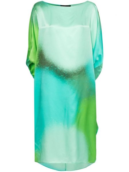 Zelené midi šaty s potiskem s abstraktním vzorem Gianluca Capannolo