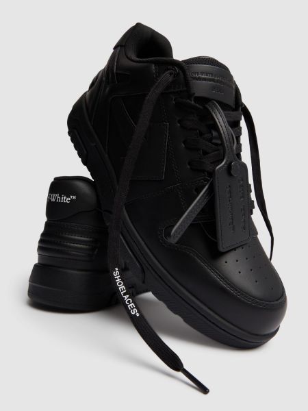 Sneakers di pelle business Off-white nero