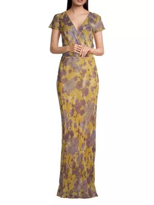 Шелковое длинное платье в цветочек с принтом Bec & Bridge