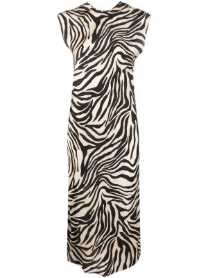 Midi obleka s potiskom z zebra vzorcem Forte_forte